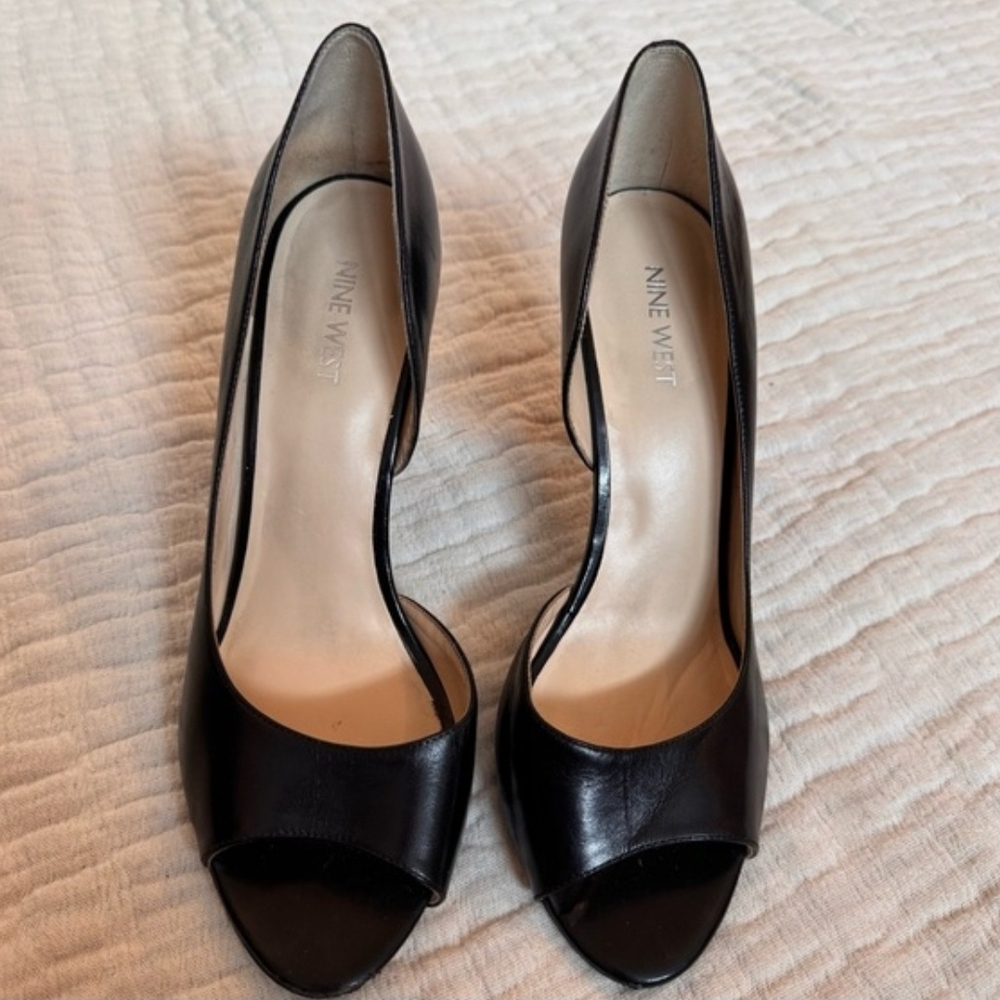 Nine West Black Peep Toe Heels